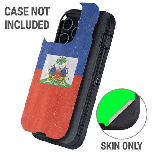 Haiti Flag Distressed Otterbox Defender iPhone Skin